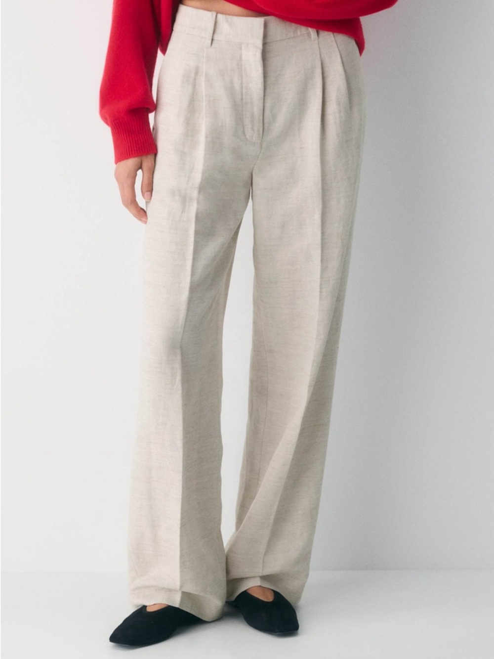 Aritzia Linen Effortless Pants - Natural Ecru